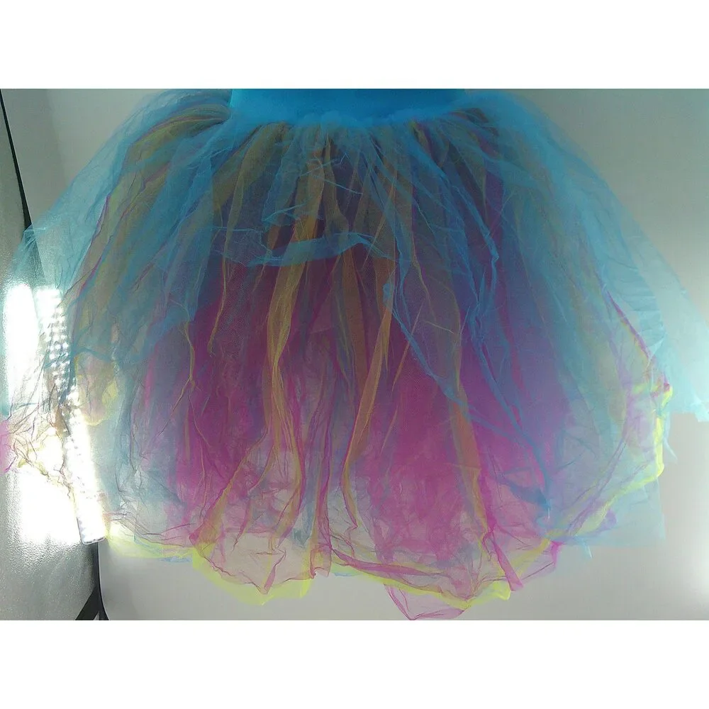 Pre-Owned Dance Costume Costume Gallery  Large Child Blue Colorful Tutu Ballet